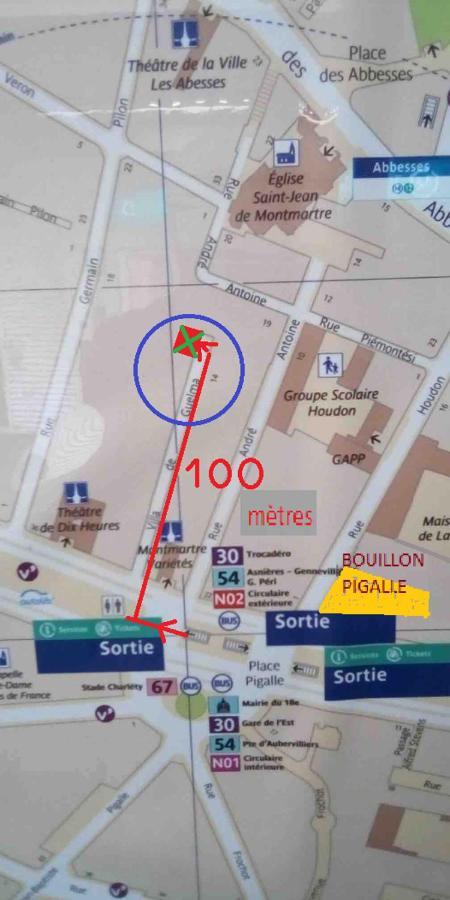 Studio Pigalle De 25 M2 - 2 Lits Simples Type Gigogne Pour 2 Personnes - Coeur Touristique De Paris - 2 Minutes De La Station Metro Pigalle ,Petit Train Vers La Butte Montmartre-Cabarets Moulin Rouge,Chez Michou-Restaurants Bouillon Pigalle,Berliner Екстер'єр фото